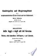 Bollettino delle leggi e degli atti del governo per Trieste, città immediata dell'impero, e pel litorale