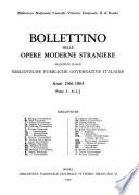 Bollettino delle opere moderne straniere acquistate dalle biblioteche pubbliche governative del regno d'Italia