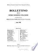 Bollettino delle opere moderne straniere acquistate dalle biblioteche pubbliche governative del regno d'Italia