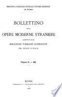 Bollettino delle opere moderne straniere