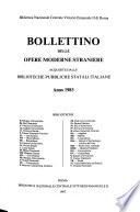 Bollettino delle opere moderne straniere