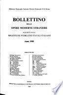 Bollettino delle opere moderne straniere