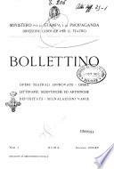 Bollettino delle opere teatrali approvate, opere letterarie, scientifiche ed artistiche depositate e di segnalazioni varie