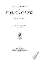 Bollettino di filologia classica