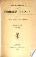 Bollettino di filologia classica