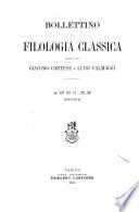 Bollettino di filologia classica