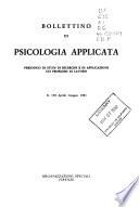 Bollettino di psicologia applicata