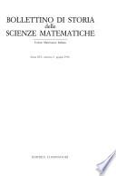 Bollettino Di Storia Delle Scienze Matematiche