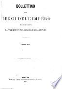 Bollettino generale delle leggi e degli atti del governo per l'impero d'Austria