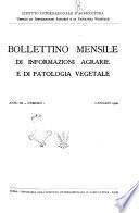 Bollettino mensile di informazioni agrarie e di patologia vegetale