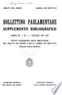 Bollettino Parlamentare. Supplemento Bibliografico