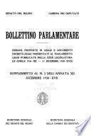 Bollettino Parlamentare. Supplemento Bibliografico
