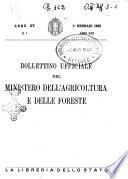 Bollettino ufficiale del Ministero dell'agricoltura e delle foreste