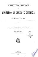Bollettino ufficiale del Ministero di grazia e giustizia e dei culti