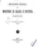 Bollettino ufficiale del Ministero di grazia e giustizia e dei culti