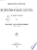 Bollettino ufficiale del Ministero di grazia e giustizia e dei culti