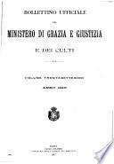 Bollettino ufficiale del Ministero di grazia e giustizia e dei culti