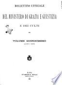 Bollettino ufficiale del Ministero di grazia e giustizia e dei culti