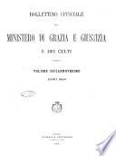 Bollettino ufficiale del Ministero di grazia e giustizia e dei culti