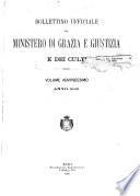 Bollettino ufficiale del Ministero di grazia e giustizia e dei culti