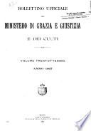 Bollettino ufficiale del Ministero di grazia e giustizia e dei culti
