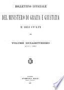Bollettino ufficiale del Ministero di grazia e giustizia e dei culti