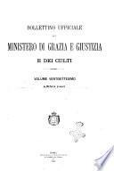 Bollettino ufficiale del Ministero di grazia e giustizia e dei culti