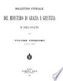 Bollettino ufficiale del Ministero di grazia e giustizia e dei culti