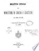 Bollettino ufficiale del Ministero di grazia e giustizia e dei culti