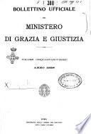 Bollettino ufficiale del Ministero di grazia e giustizia