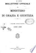 Bollettino ufficiale del Ministero di grazia e giustizia