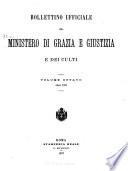 Bollettino ufficiale del Ministero di Grazia, Giustizia e dei Culti