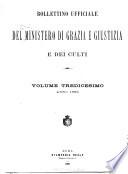 Bollettino ufficiale del Ministero di Grazia, Giustizia e dei Culti