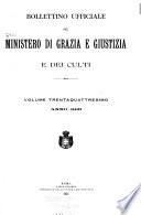 Bollettino ufficiale del Ministero di Grazia, Giustizia e dei Culti