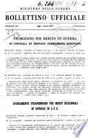 Bollettino ufficiale delle nomine, promozioni e destinazioni negli ufficiali e sottufficiali del R. esercito italiano e nel personale dell'amministrazione militare