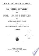 Bollettino ufficiale delle nomine, promozioni e destinazioni negli uffiziali dell'esercito italiano e nel personale dell'amministrazione militare