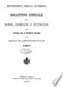 Bollettino ufficiale delle nomine, promozioni e destinazioni negli uffiziali dell'esercito italiano e nel personale dell'amministrazione militare