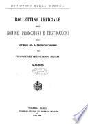 Bollettino ufficiale delle nomine, promozioni e destinazioni negli uffiziali dell'esercito italiano e nel personale dell'amministrazione militare