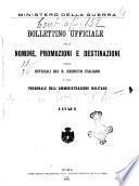 Bollettino ufficiale delle nomine, promozioni e destinazioni negli uffiziali dell'esercito italiano e nel personale dell'amministrazione militare