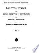 Bollettino ufficiale delle nomine, promozioni e destinazioni negli uffiziali dell'esercito italiano e nel personale dell'amministrazione militare