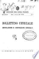 Bollettino ufficiale legislazione e disposizioni ufficiali
