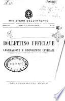Bollettino ufficiale legislazione e disposizioni ufficiali