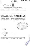 Bollettino ufficiale legislazione e disposizioni ufficiali