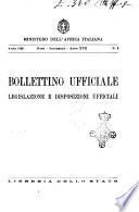 Bollettino ufficiale legislazione e disposizioni ufficiali