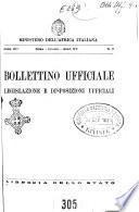 Bollettino ufficiale legislazione e disposizioni ufficiali