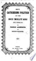 Breve Catechismo politico ad uso dei Militari dell'Esercito di Carlo Alberto