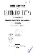 Breve compendio di grammatica latina riguardante la sintassi per cura di Giovanni Tonini