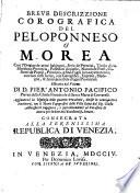 Breve descrizzione corografica del Pelopomneso o'Morea
