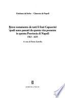 Breve notamento de tutti li frati cappuccini quali sono passati da questa vita presente in questa Provincia di Napoli