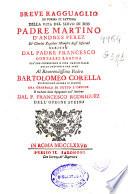 Breve ragguaglio in forma di lettera della vita del servo di Dio Padre Martino d'Andres Perez ...